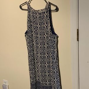 Navy blue and cream casual dress